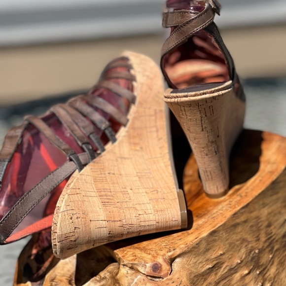 Audrey Brooke Leather Gladiator Wedge Sandals DK Brown SZ 7 NWOT - Picture 10 of 12